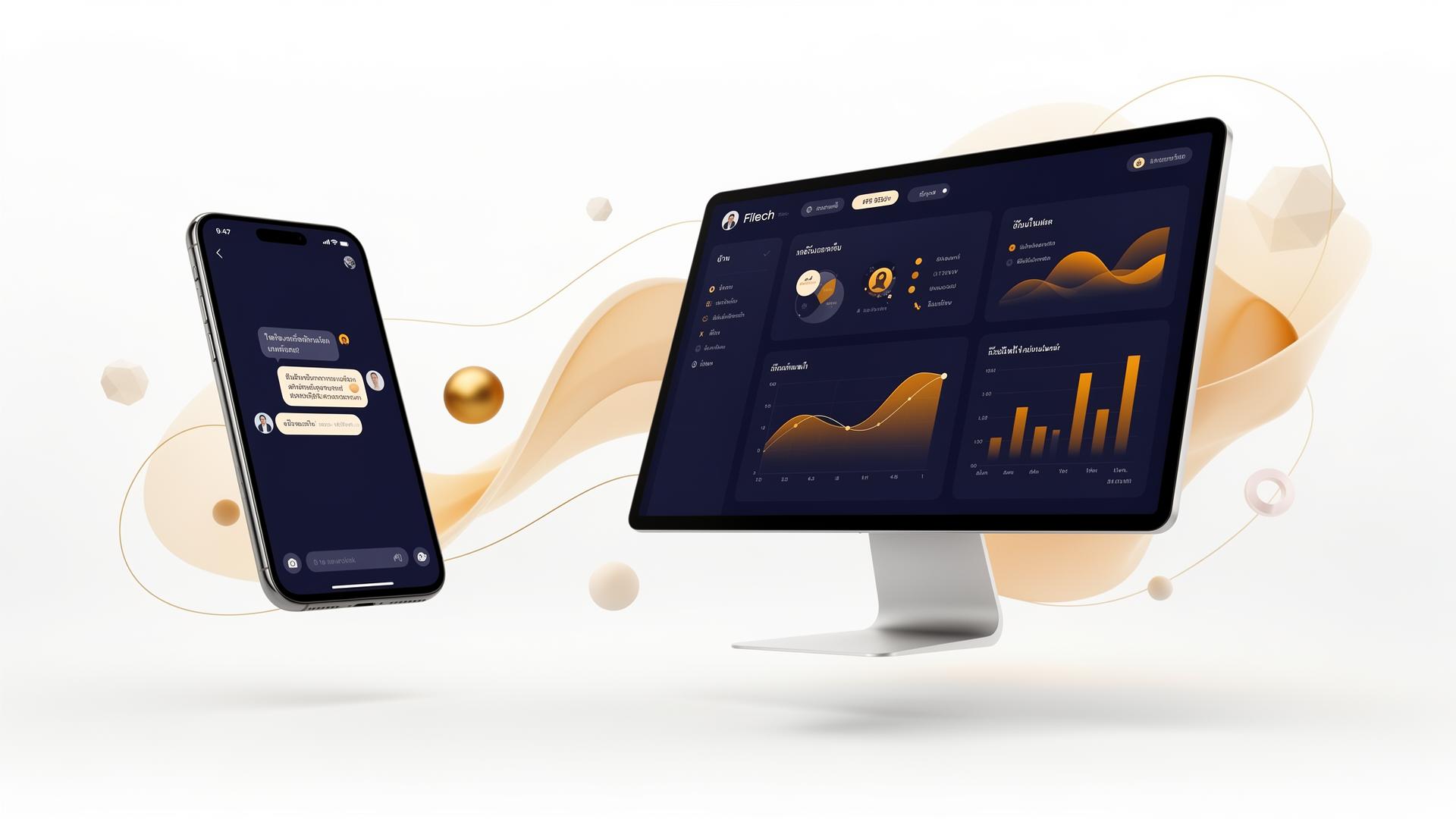 CMSK AI mobile chat and desktop dashboard preview